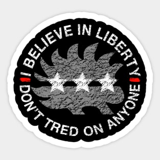 I Believe In Liberty Don't Tread On Anyone Distressed Porcupine - Libertarian Gift Sticker